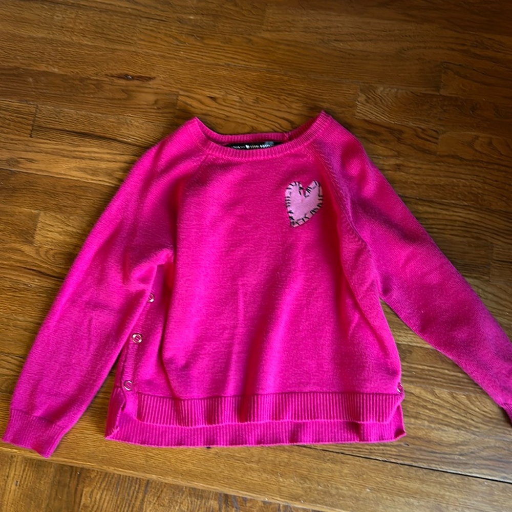 Aqua girls pink heart sweater